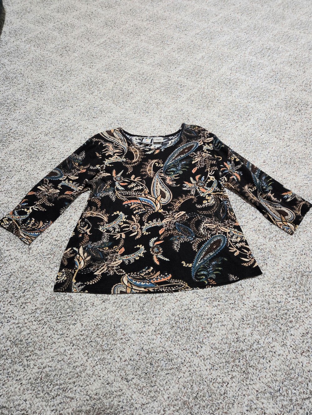 Vintage 90's 3/4 Sleeve Paisley Blouse